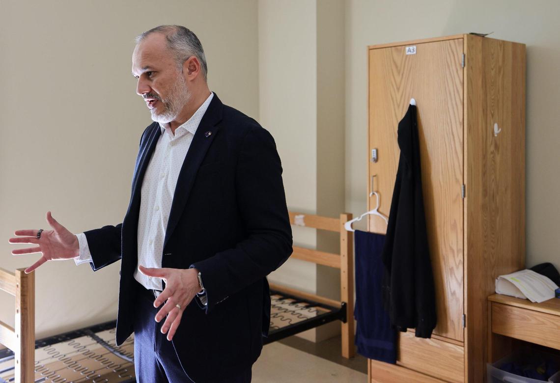 Camillus House CEO Eddie Gloria provides a tour of the facility in Miami on Monday, Nov. 11, 2024.