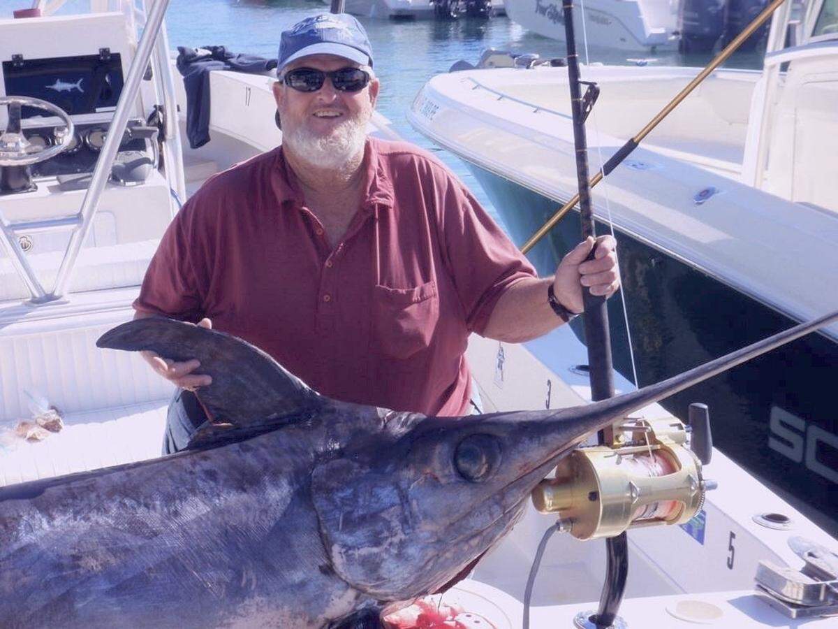 Capt. Bouncer Smith with a swordfish.