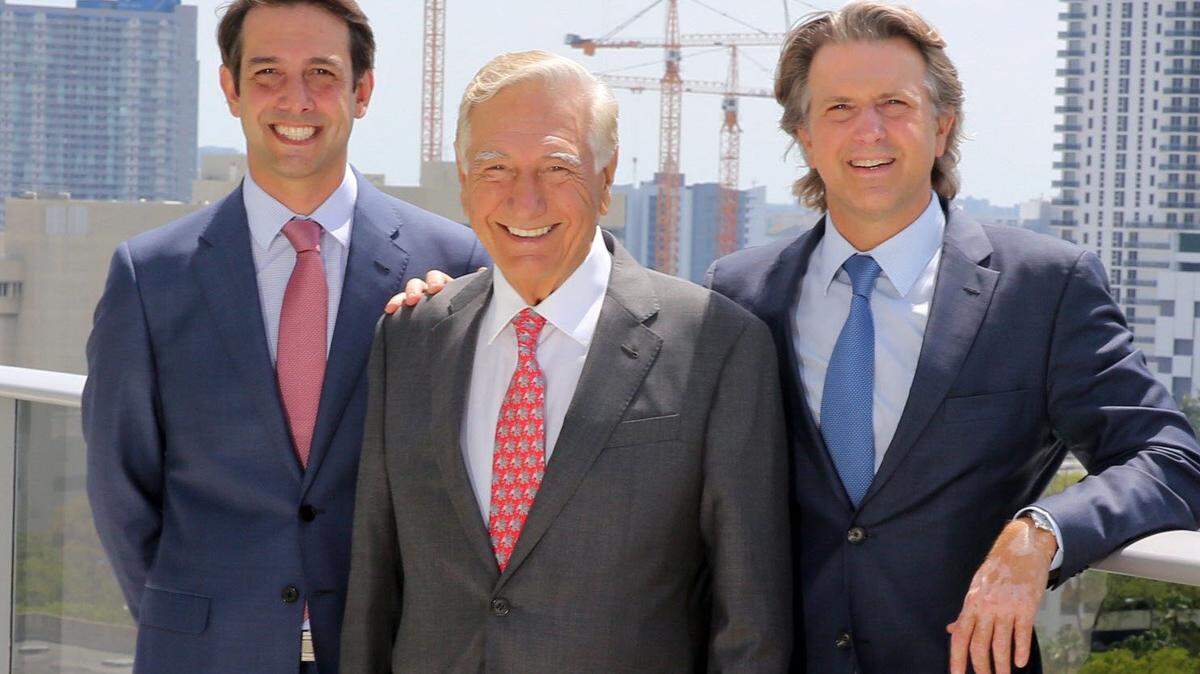 The Melo Group, Dr. Jose Luis Ferreira de Melo (center) and his two sons, Martin (L) and Carlos (R), comprise the Miami-based development firm.