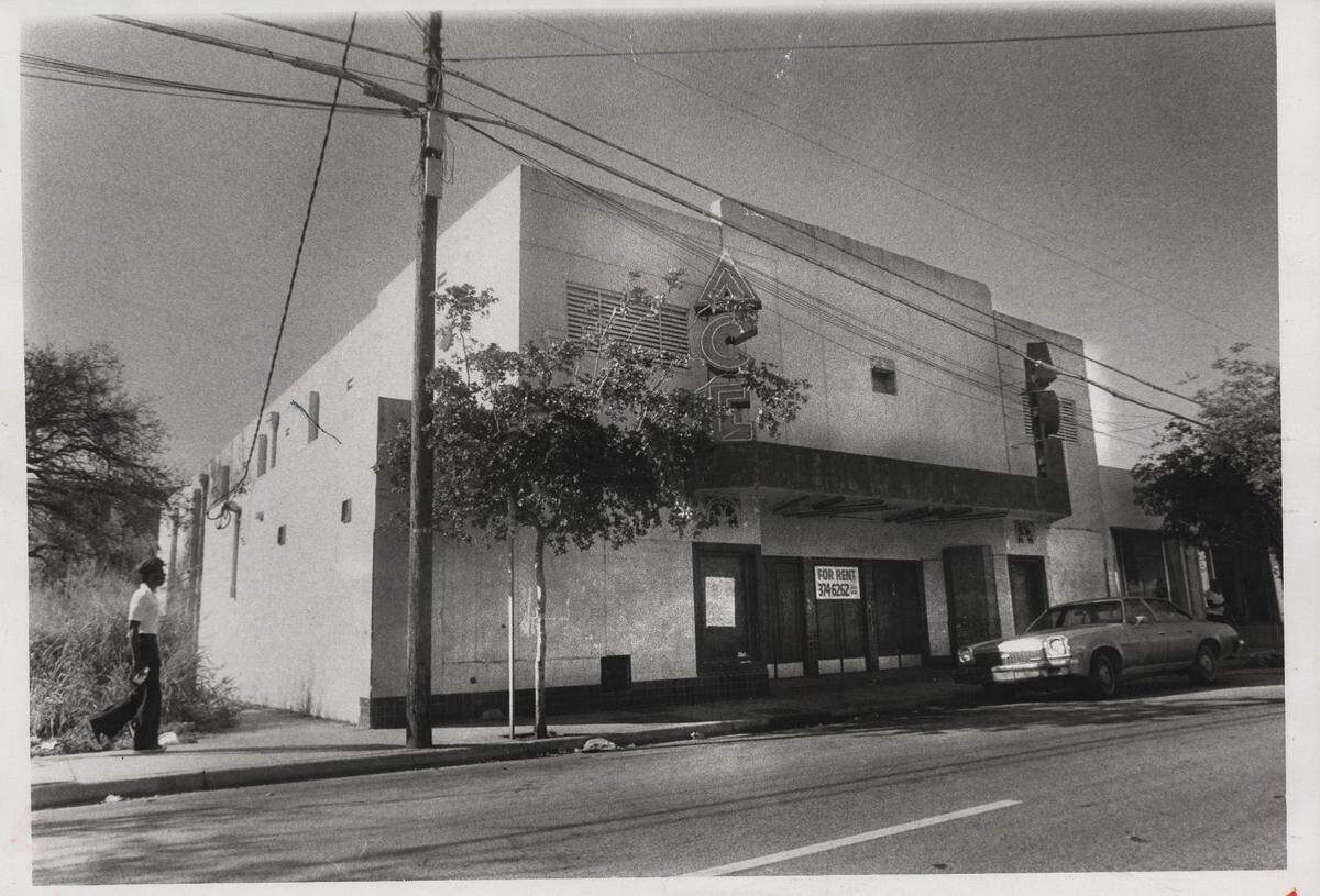Facade of the ACE Theater, 3664 Grand Ave. in Coconut Grove, in 1979.