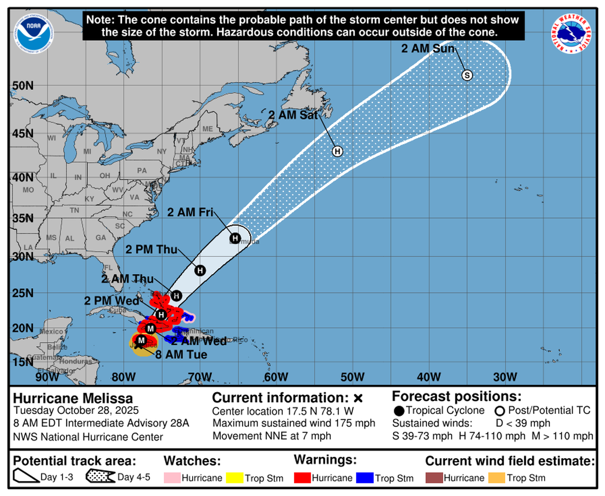 Hurricane Melissa is expected to make at least three landfalls this week.
