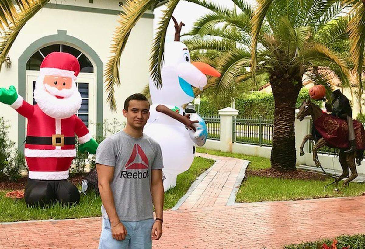 Juan de Dios San Martin and his family are way ahead of the curve on Christmas preparations. They bought their tree last weekend and put up festive inflatables in their yard on Thursday, two weeks before Thanksgiving and while their Halloween decorations were still on display.