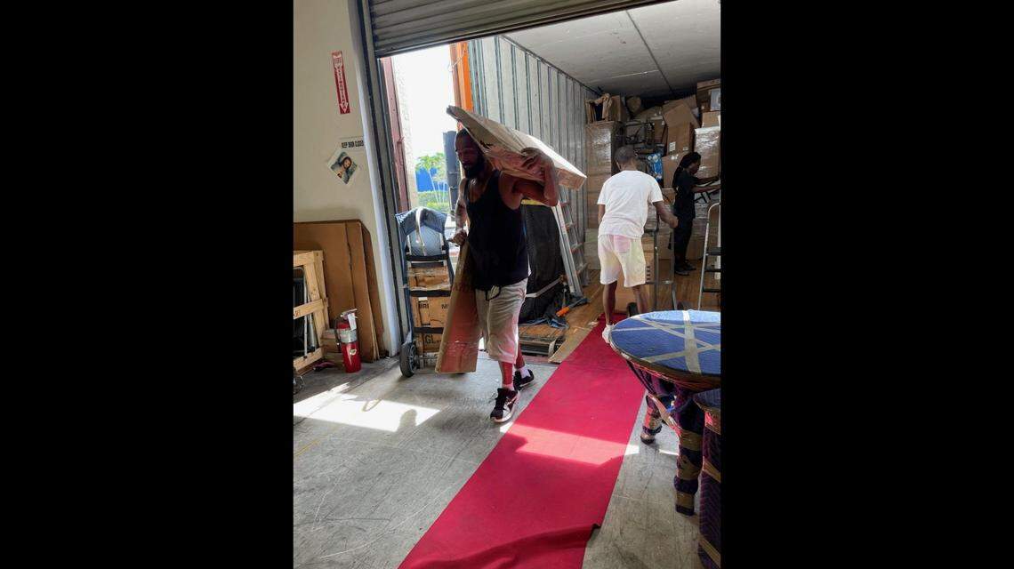 The Normans’ possessions arrive in West Palm Beach, Florida.