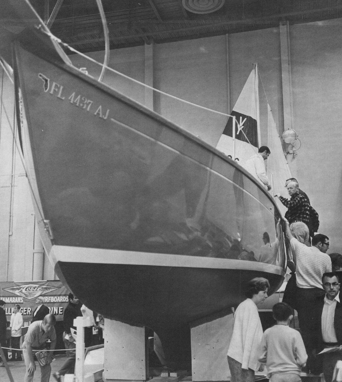 A 1969 view of the Miami International Boat Show.