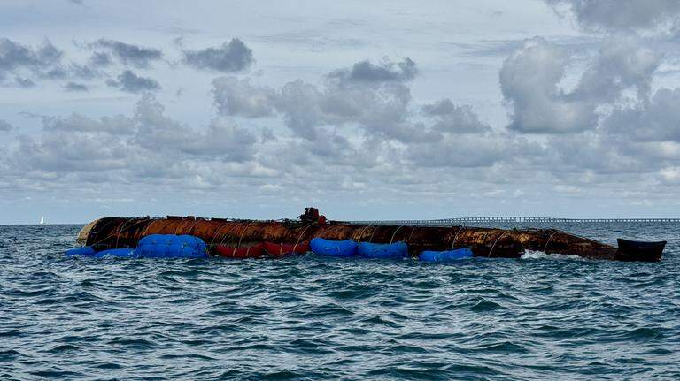 Monroe County removes massive derilict submarine from waters in the Florida Keys