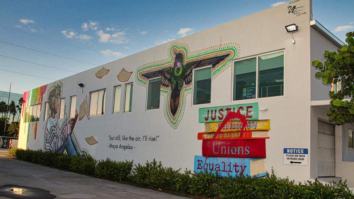 A Miami-Dade teachers union’s mural that was cited by Miami Springs for various code violations has recently been vandalized.