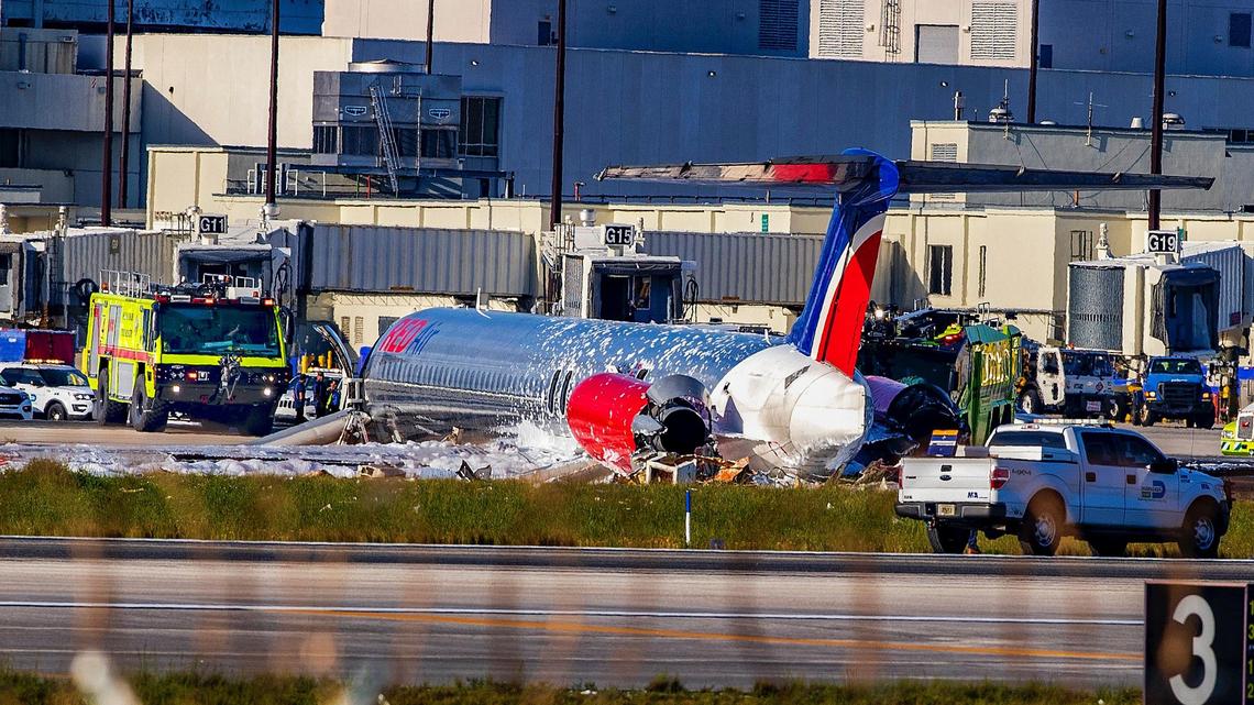 Dominican discount airliner crash-lands at Miami airport, injuring 3 in fiery escape