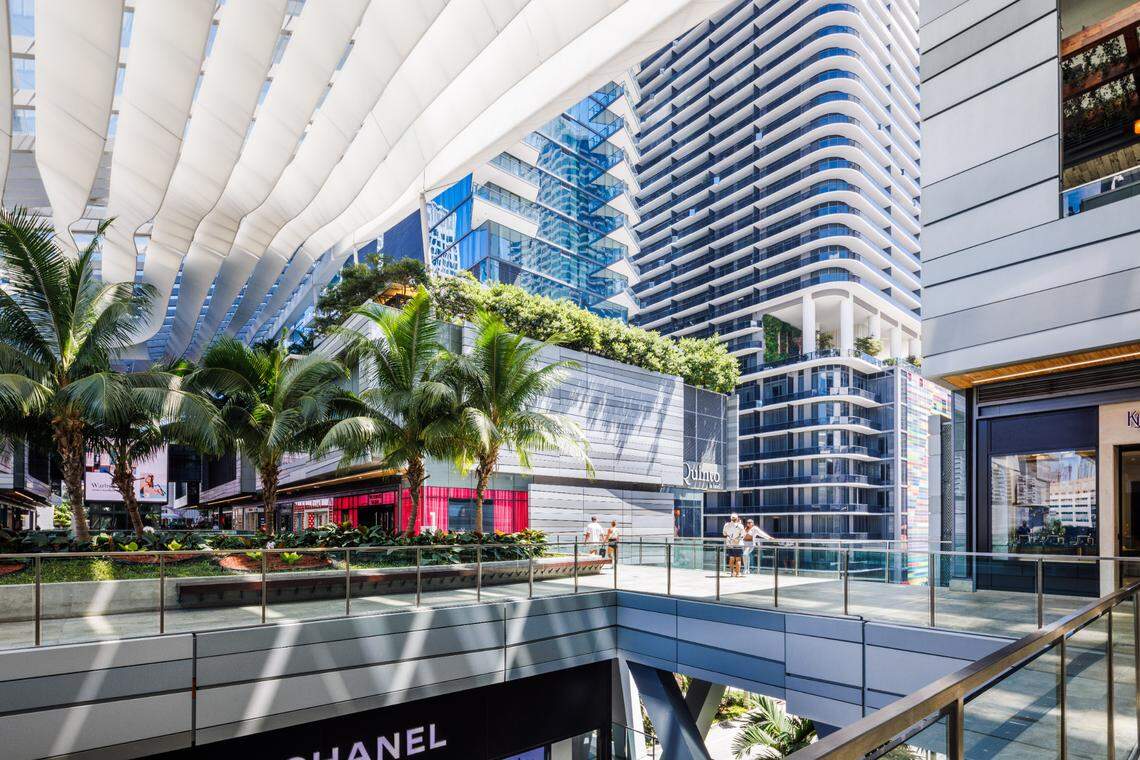 Shops at Brickell City Centre are on four levels and accessible by Metromover.
