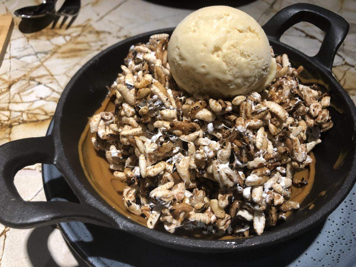 A variety of grains, puffed and covered with housemade marshamallow sauce, make up Ember’s version of a rice crispy treat.