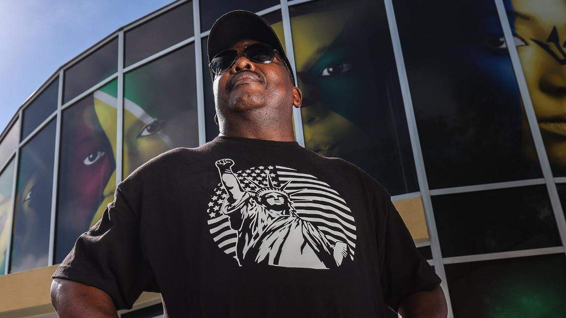 Mr. Wade ( does not want to use his full name) is one of the many who is living with a disability and trying to navigate the Affordable Care Act requirements. Wade is photographed at Overtowns Lyric Theater on Thursday, August 13, 2020. Note: The Lyric is featuring the installation of large photographs by Robert Young entitled Young World Faces.