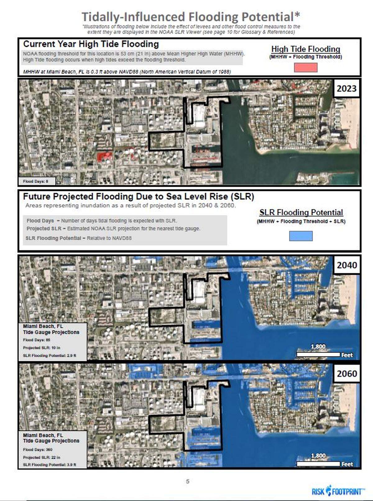 A Coastal Risk Consulting report shows the risk of sea level rise flooding at Port Everglades.