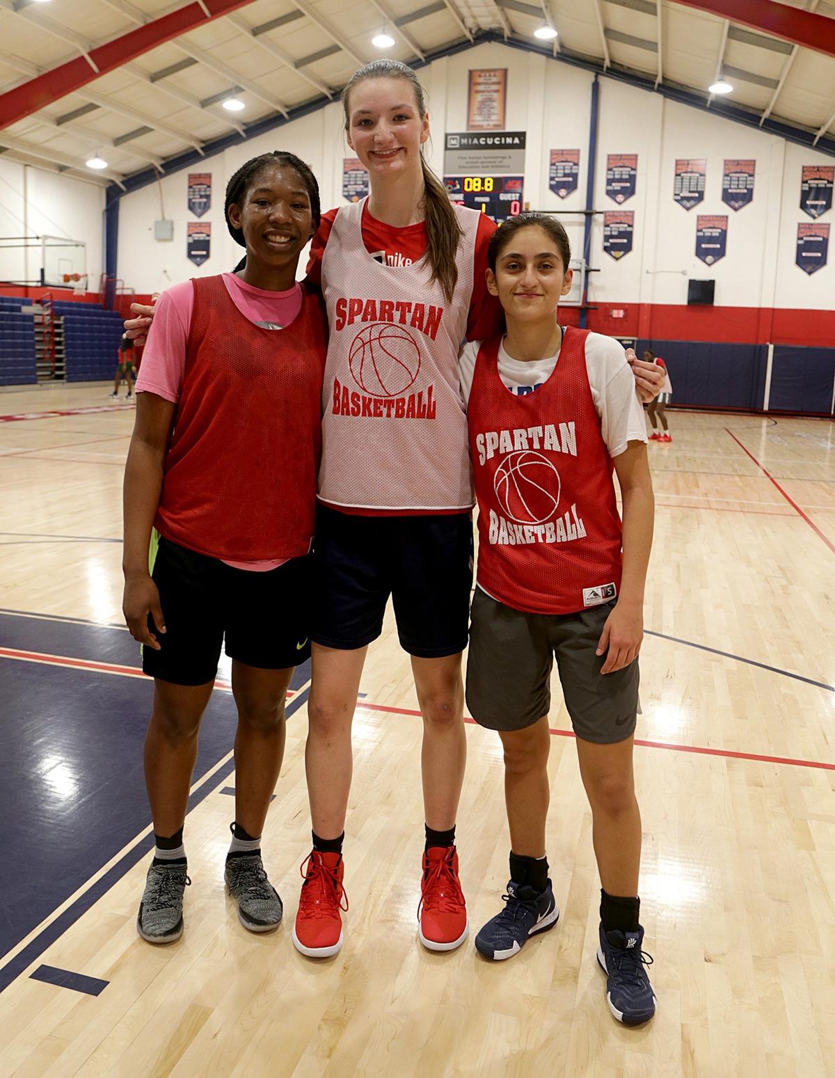 From left, Koi Love, Chantell Gonzalez and Maria Alvarez. They are teammates at Miami Country Day.