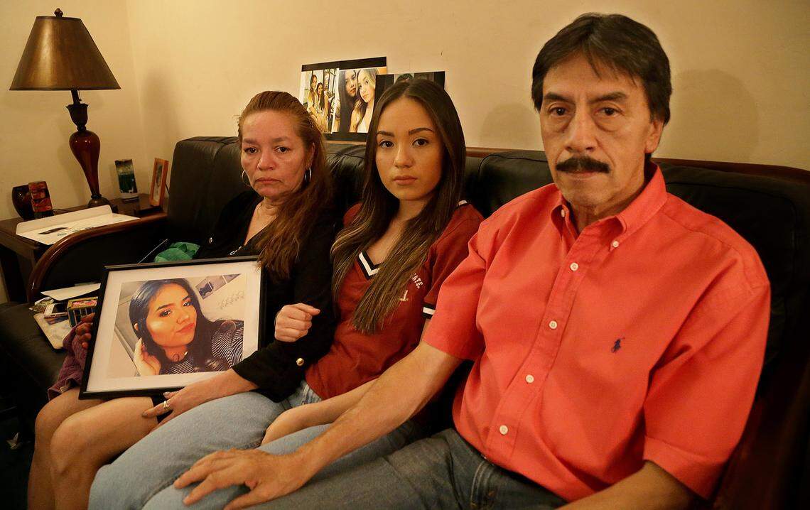 The family of FIU student Alexa M. Duran, who was crushed under the collapsed FIU bridge over Southwest Eighth Street, includes, from left: mother Gina Duran, sister Dina Duran and father Orlando Duran.