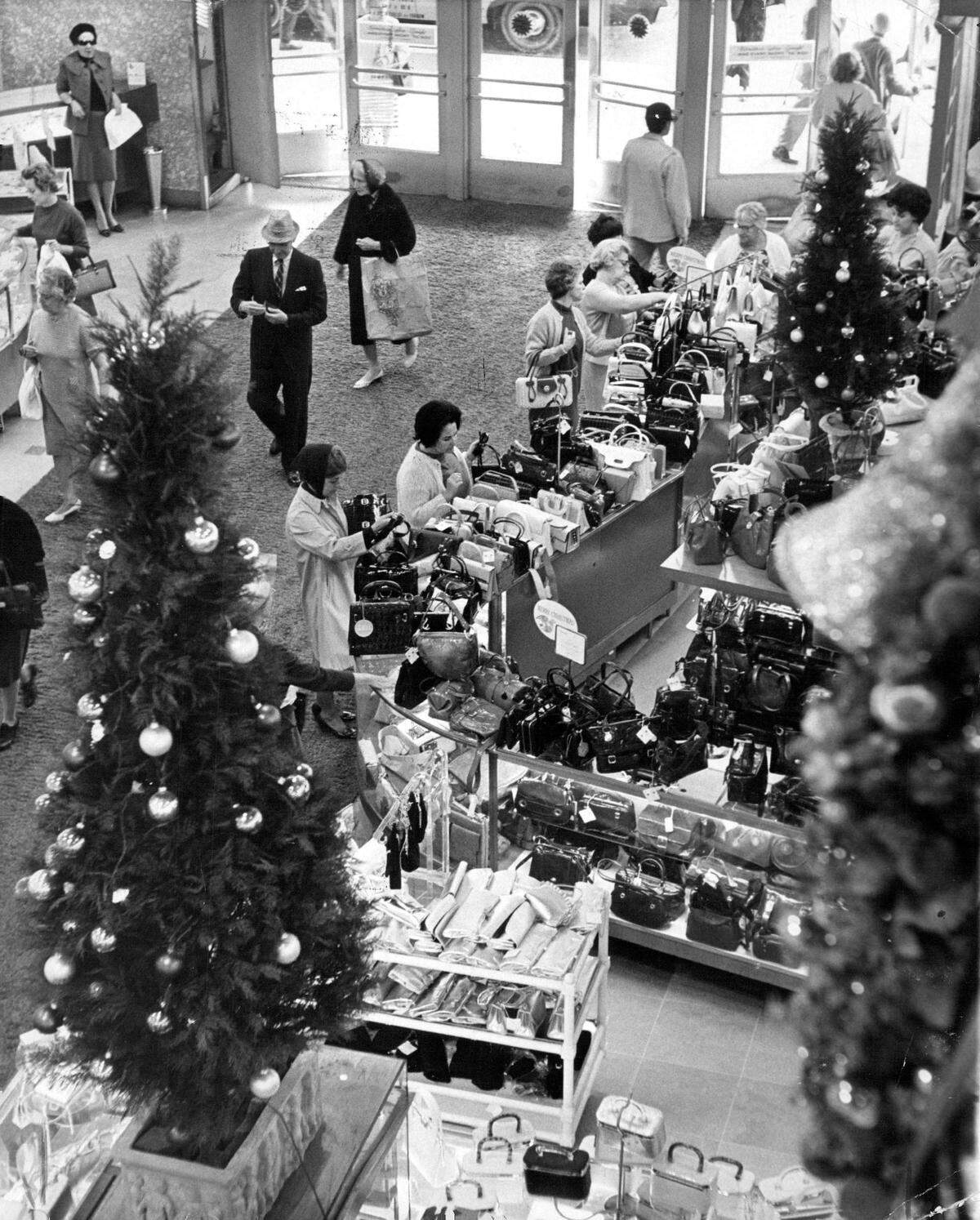 Christmas shopping at Burdines in 1969.