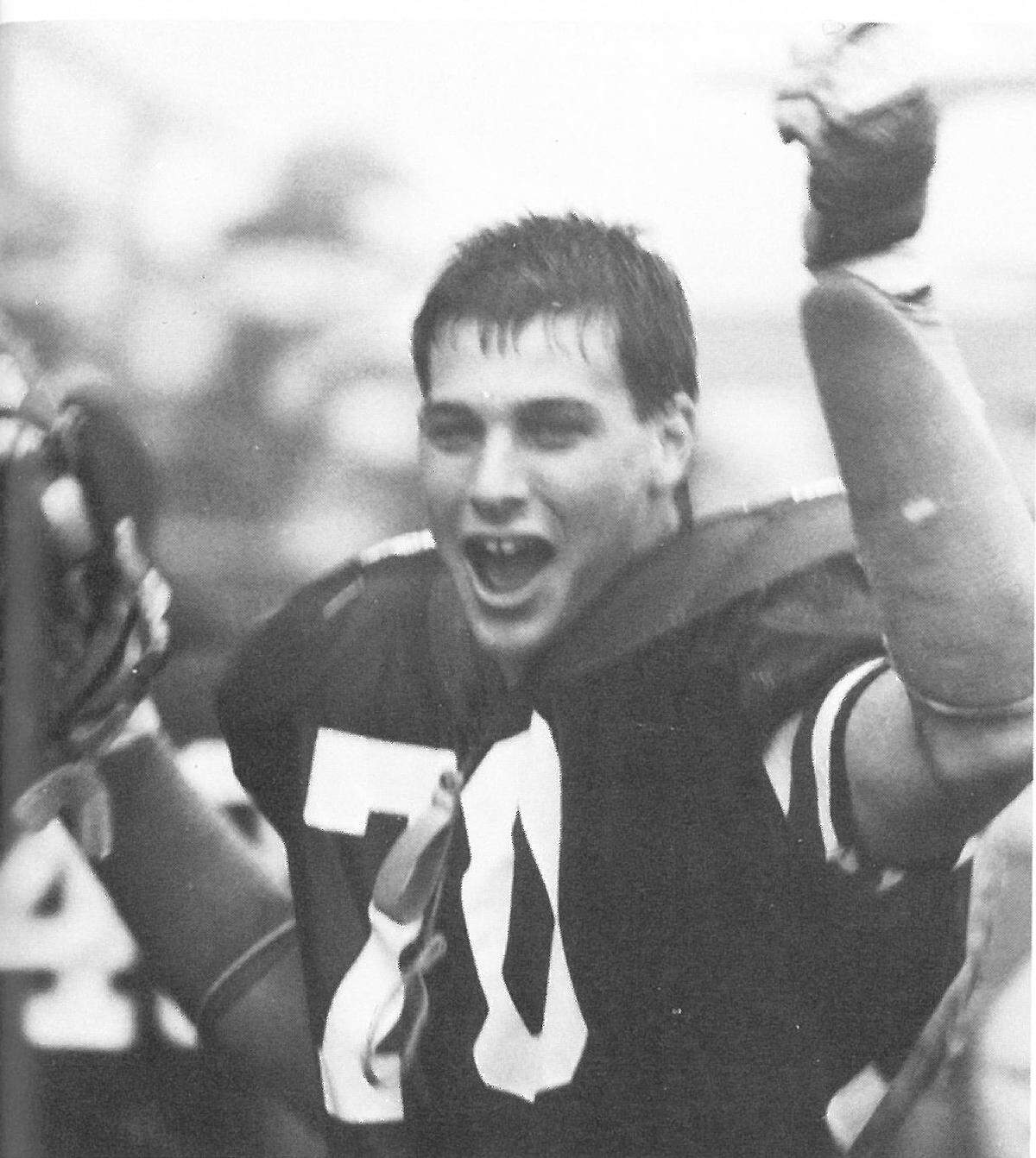 Fernando Mendoza Sr., father of Indiana quarterbacks Fernando and Alberto Mendoza, seen here during his high school football playing days at Columbus High School in Miami.
