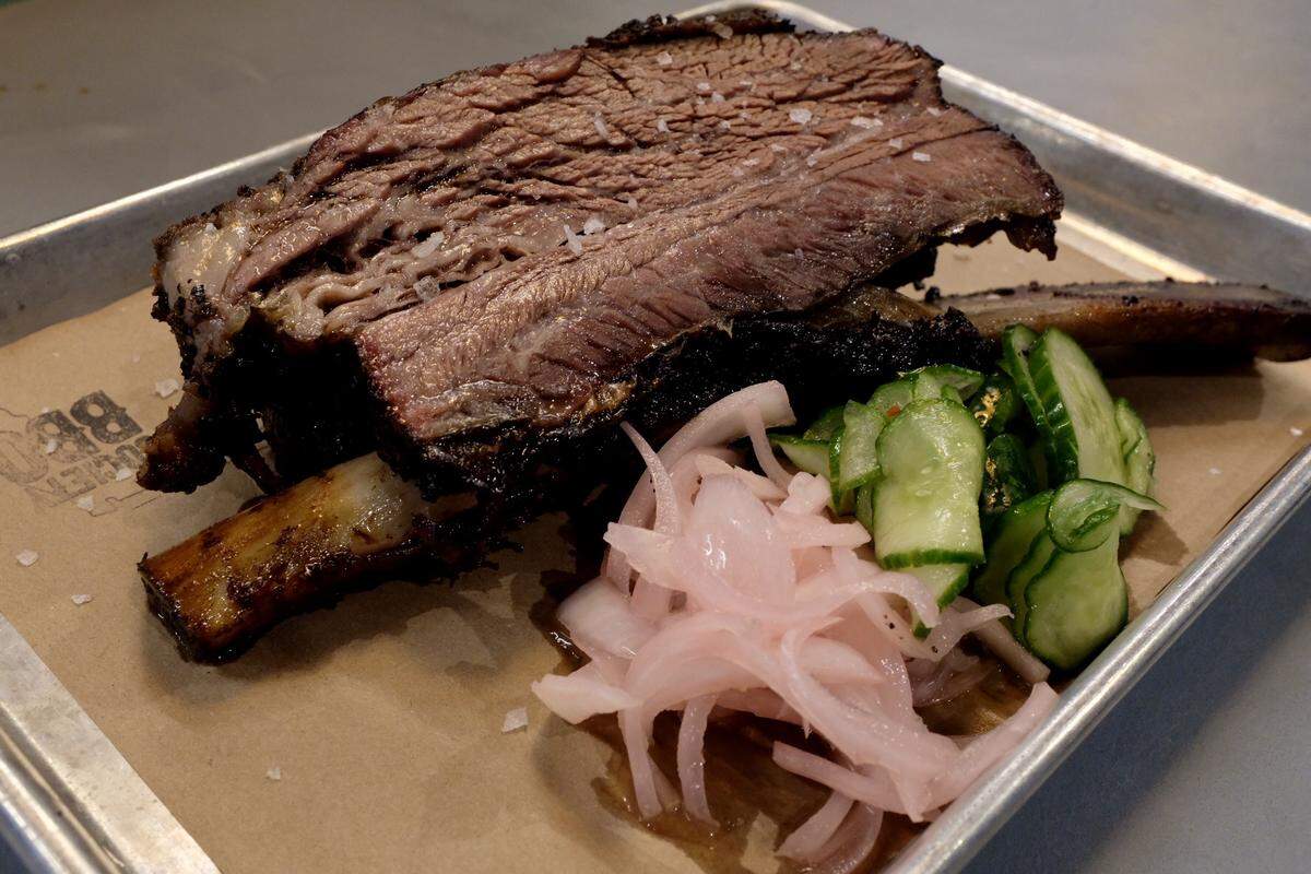 Beef rib at Society BBQ in The Citadel food hall in Little Haiti