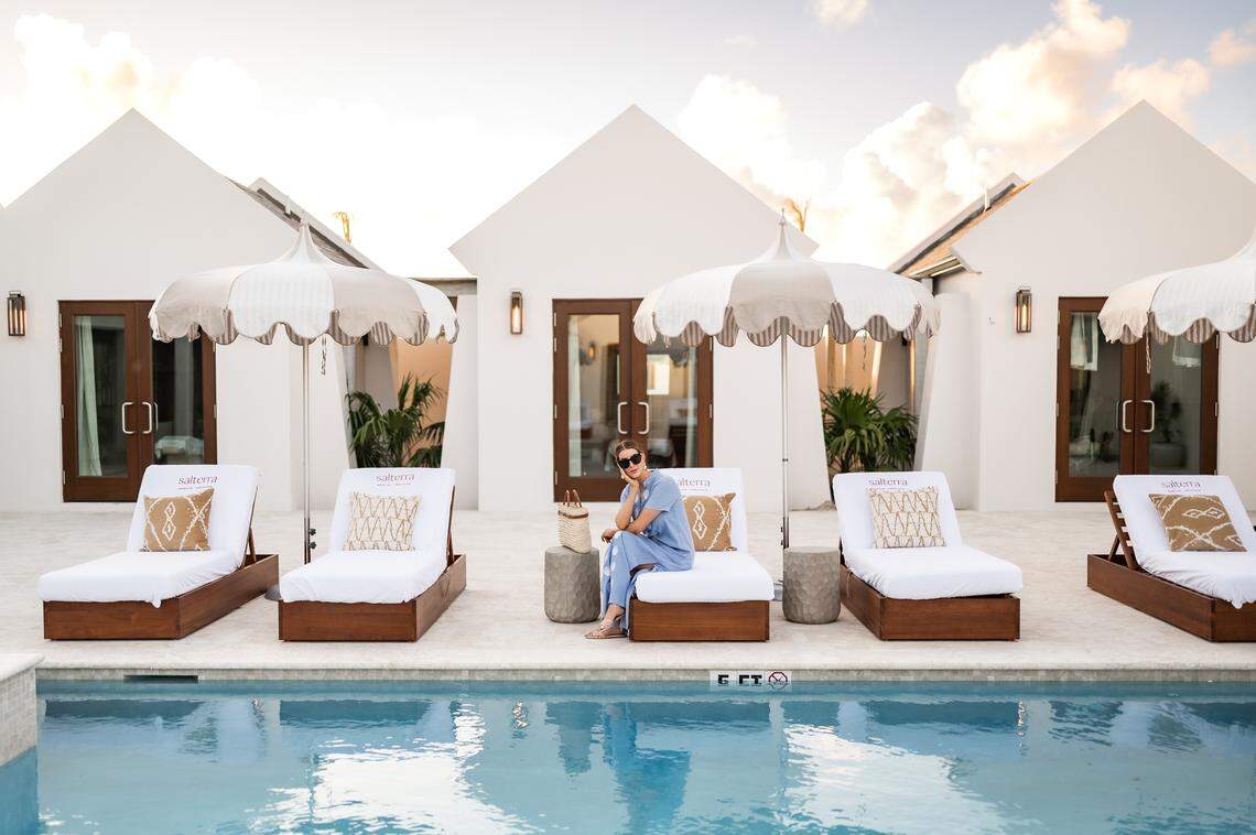 The Spa at Salterra is a serene indoor-outdoor sanctuary where salt, sea, and stillness meet — complete with eucalyptus steam, warm salt saunas, and a central plunge pool.