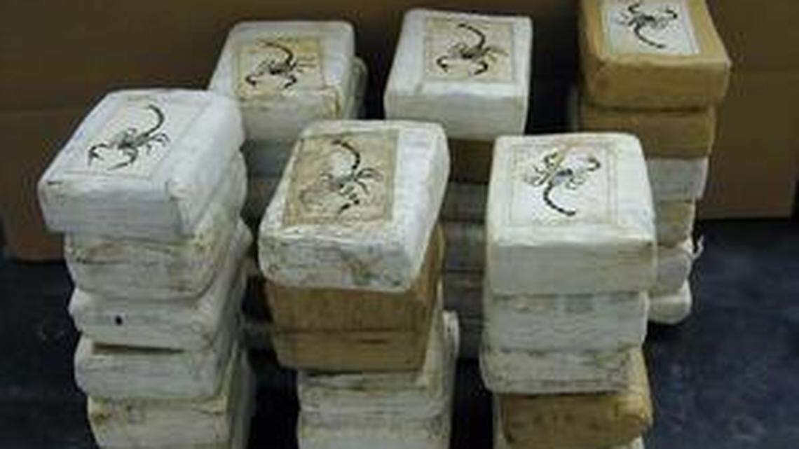 Seized bricks of cocaine.