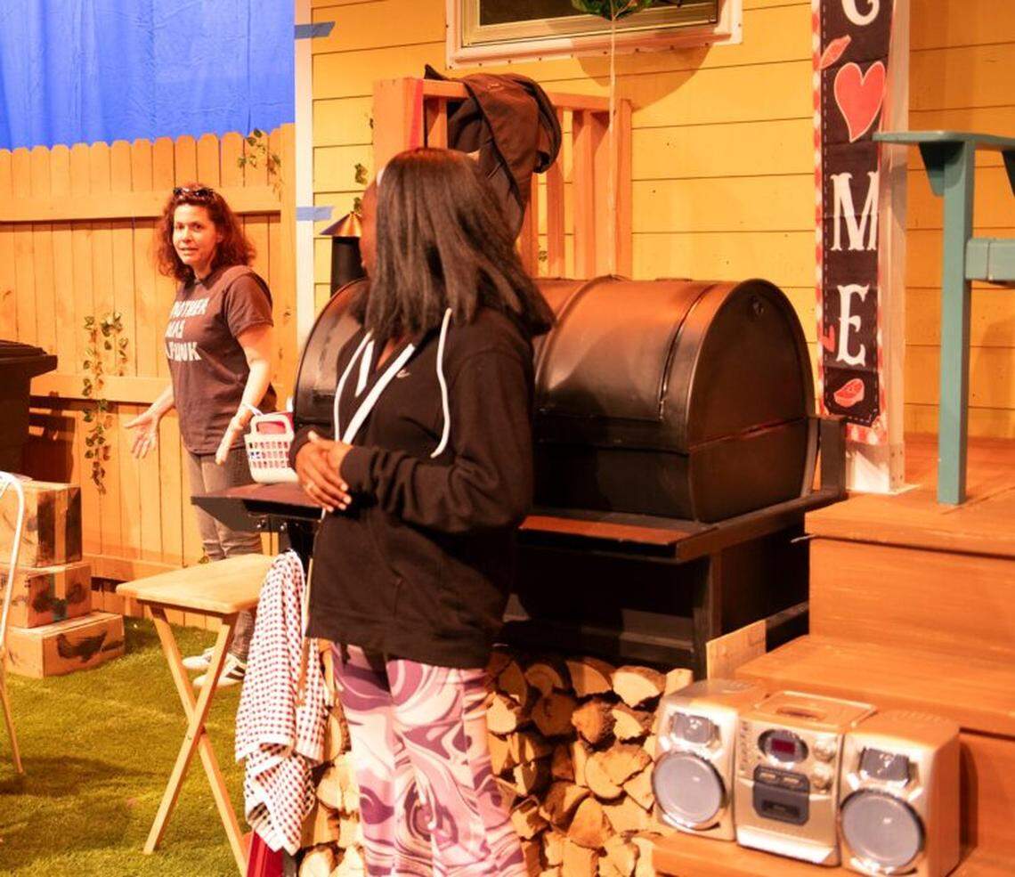 GableStage artistic director Bari Newport on the set of “Fat Ham.”