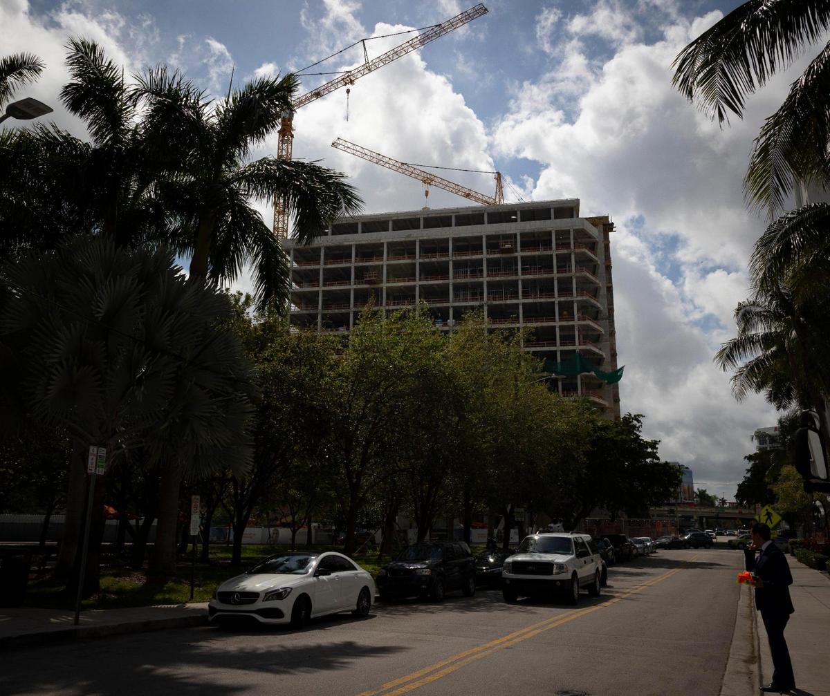 The Kenneth C. Griffin Cancer Research Building undergoes construction on Tuesday, March 5, 2024, at University of Miami Miller School of Medicine in Miami.
