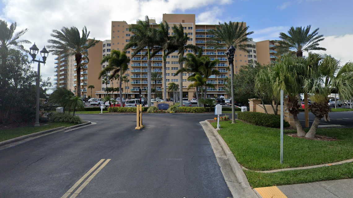 A Florida woman faces criminal mischief charges after she allegedly threw her ex-boyfriend’s dog off this condo building’s seventh floor, according to the Clearwater Police Department.