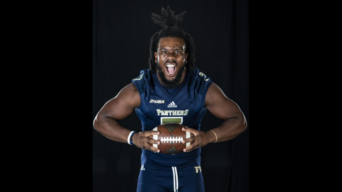 Florida International University Defensive Lineman Fermin Silva poses for a photograph at Riccardo Silva Stadium on Wednesday, August 8, 2018.