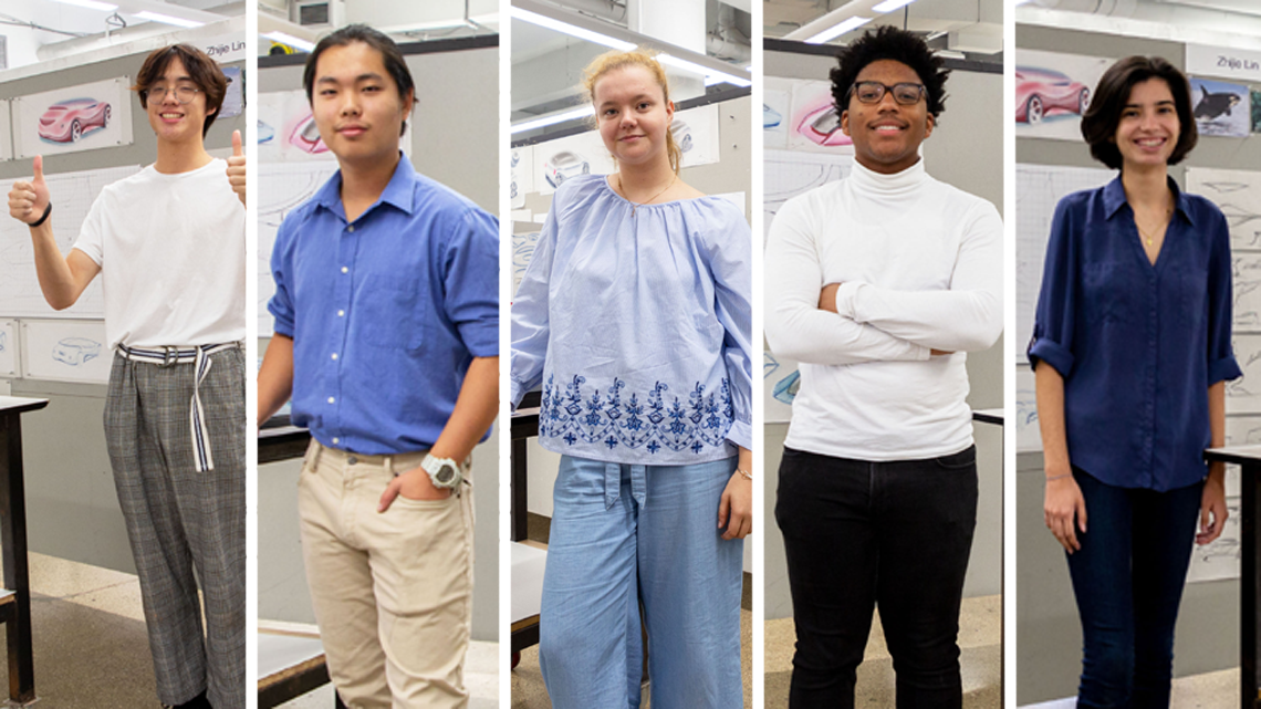 Five students win awards for their creativity in designing a car