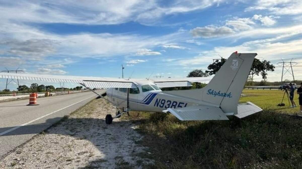 A single-engine Cessna 172P made an emergency landing on U.S. 27 in Broward County on Jan. 18, 2023.