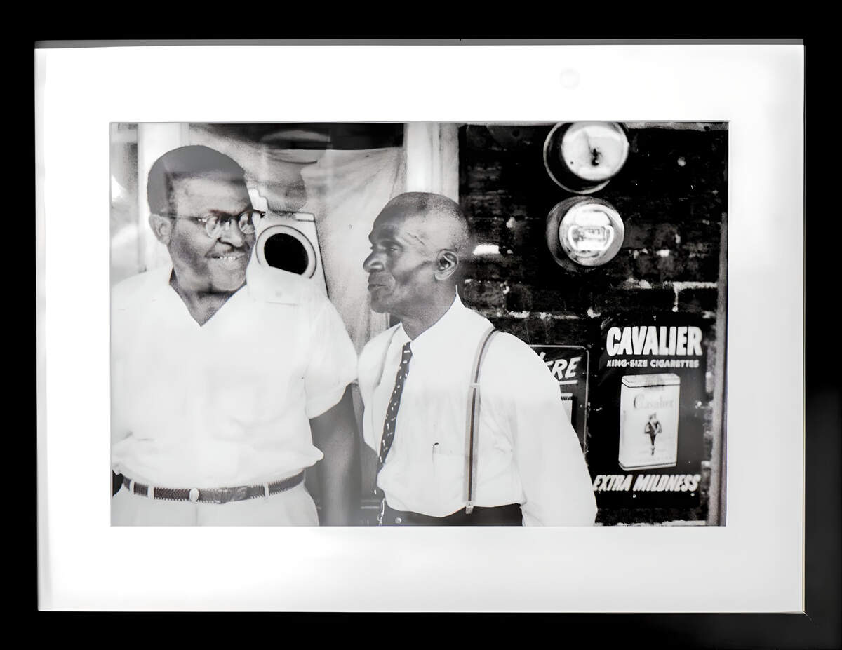 Emmett Till’s uncle, Moses Wright, right, and his friend in Mississippi, circa 1955, the year the 14-year-old Emmett was kidnapped, tortured and shot in the head by two white men in Mississippi.