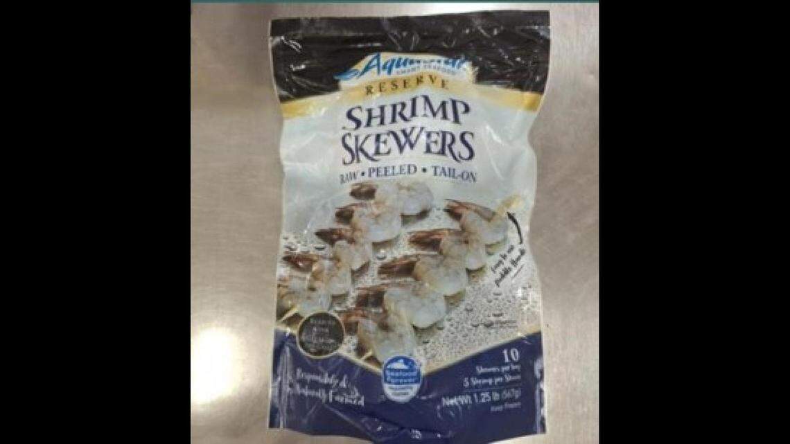 AquaStar Raw Peeled Tail-On Shrimp Skewer