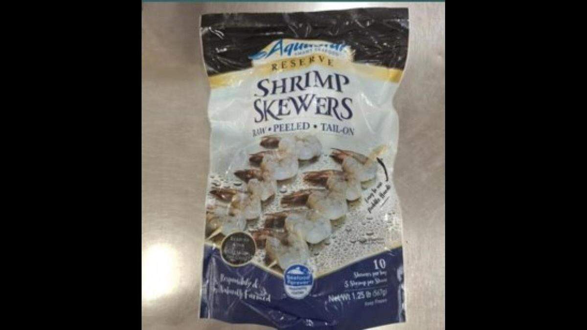 AquaStar Raw Peeled Tail-On Shrimp Skewer