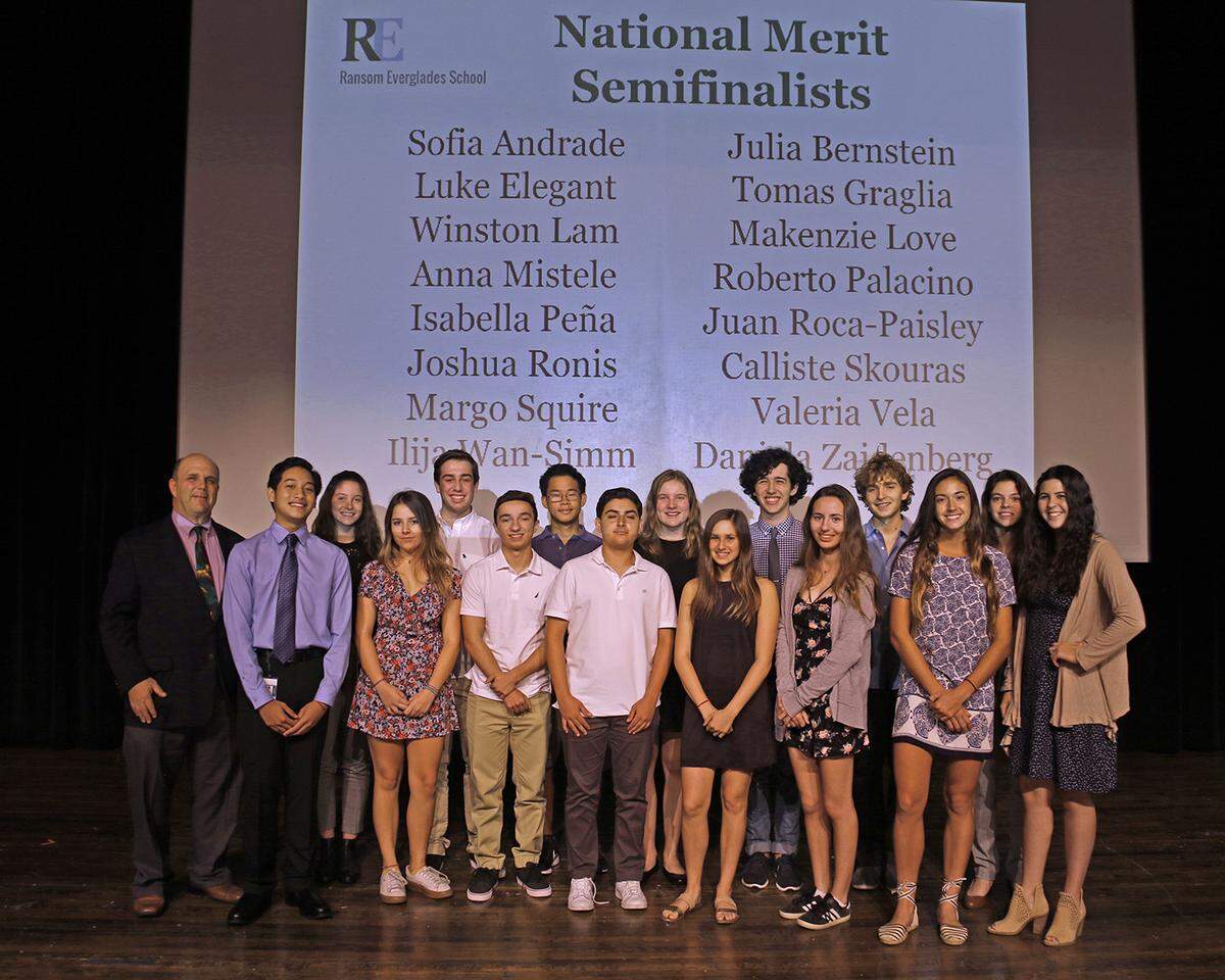 Ransom Everglades students were named semifinalists in the 2019 National Merit Scholarship Program.