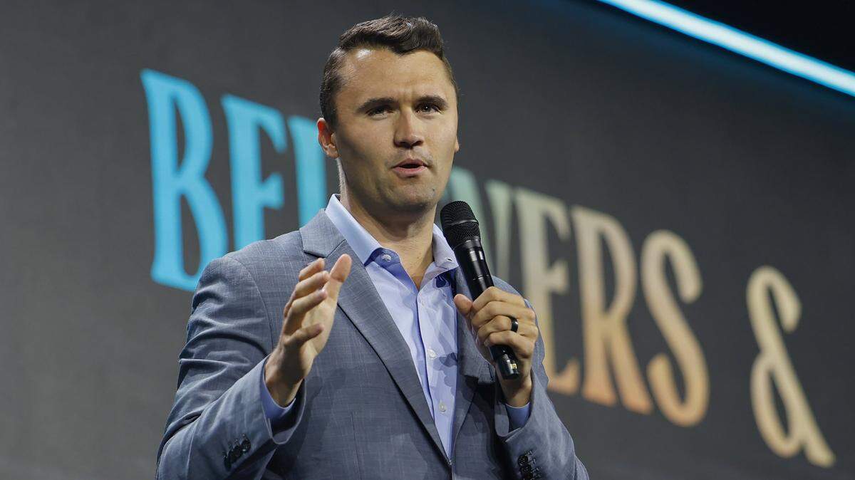 Charlie Kirk at the Turning Point Believers Summit at the Palm Beach County Civic Center on July 26, 2024. Kirk, a conservative political activist who founded Turning Point, was shot to death while speaking to students at Utah Valley University on Sept. 10, 2025.