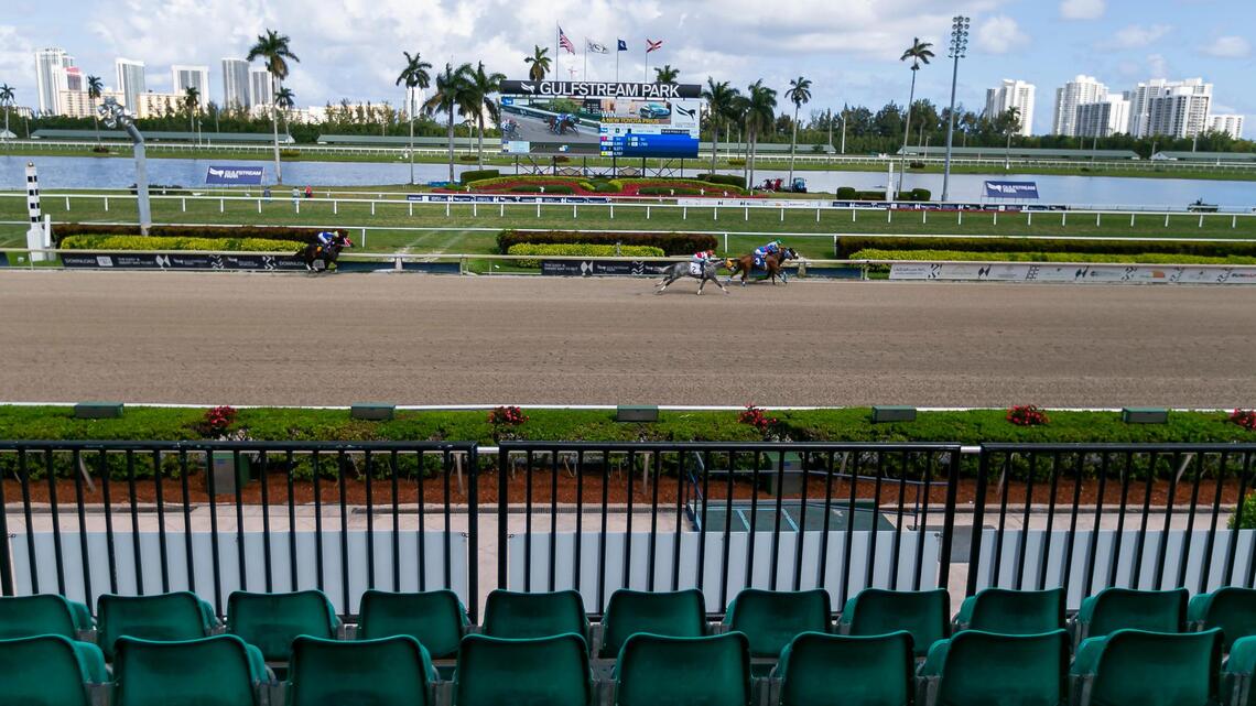 Silent running: Gulfstream  Park conducts horse races with no fans in the stands