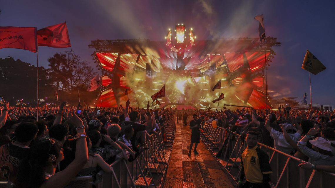 The Main Stage at Ultra Music Festival in Miami, Florida, on Friday, March 27, 2026.