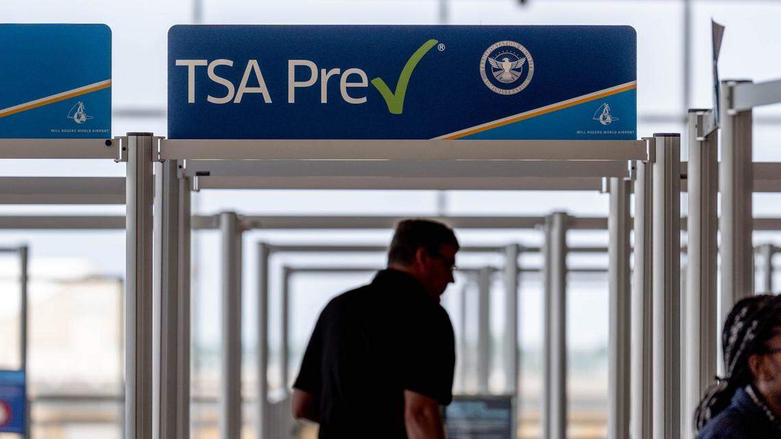 TSA PreCheck passengers enter the security area at Will Rogers World Airport in Oklahoma City, on Friday, July 26, 2024.