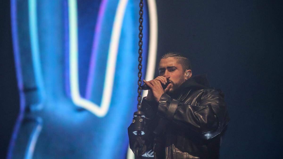 Bad Bunny at the Coachella Valley Music and Arts Festival in California on April 21, 2023.