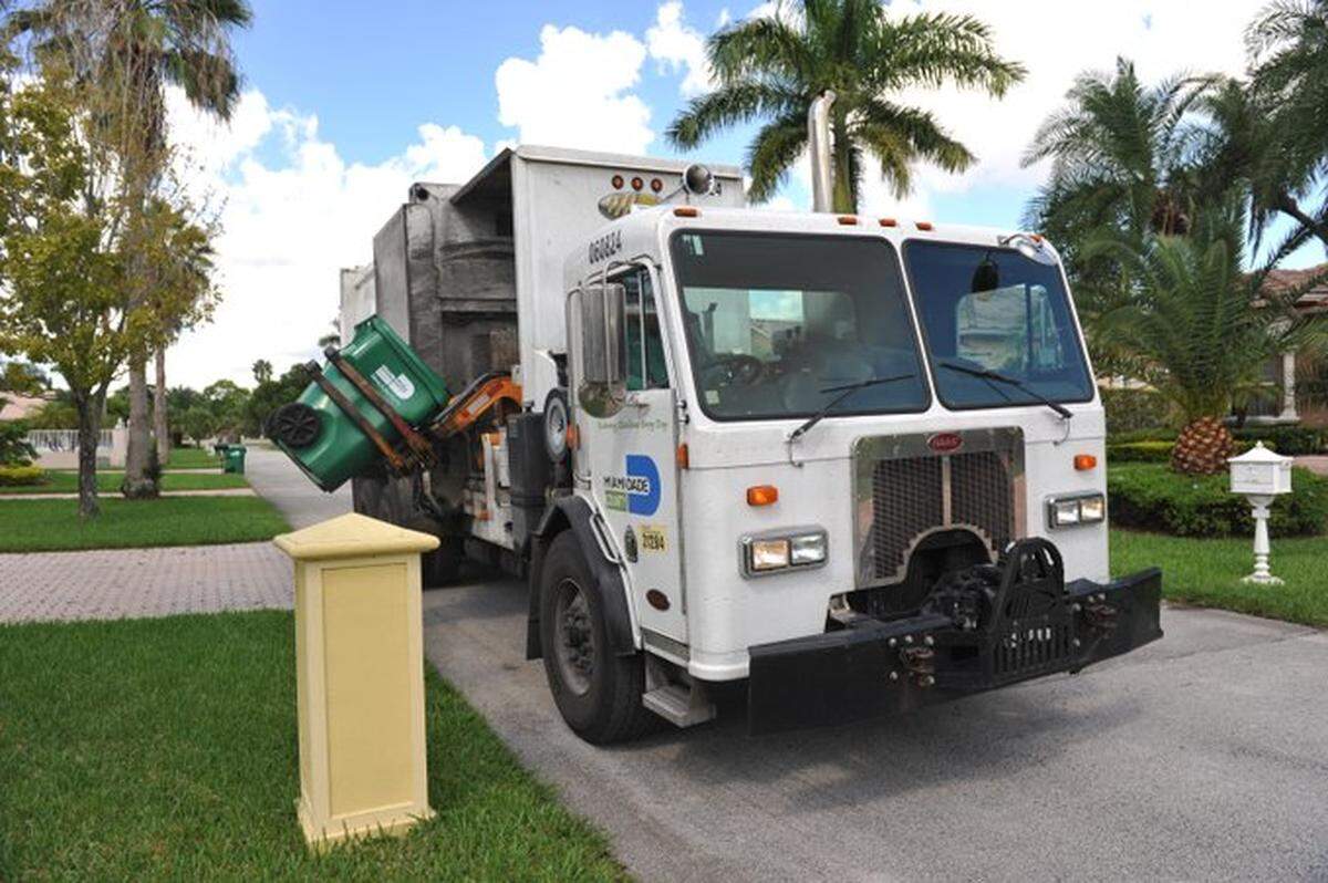 Garbage out, garbage in all over South Florida on Monday.