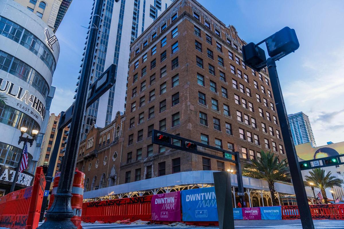 Outside view of the Olympia Theater in Miami on Wednesday, July 16, 2025.