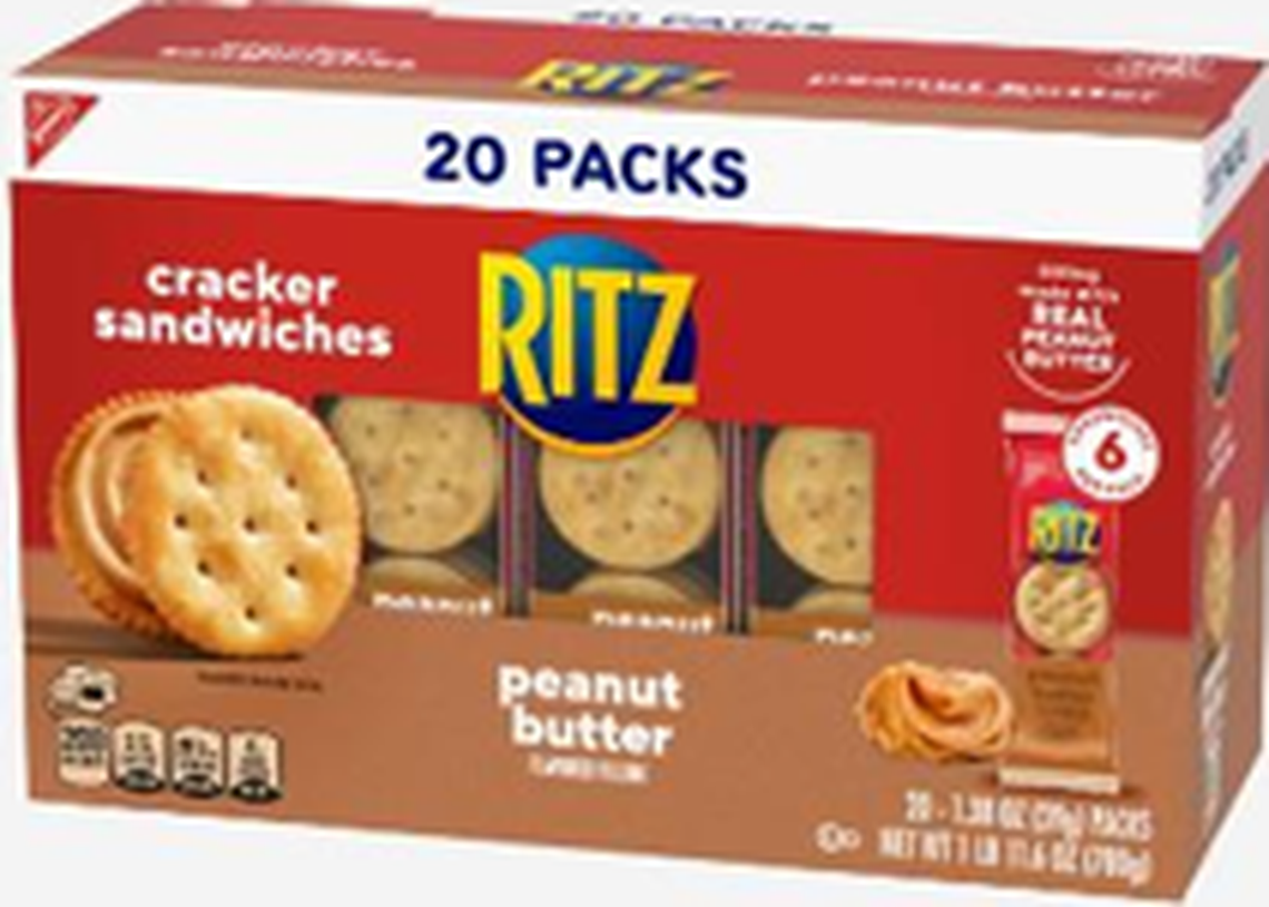 20-pack box of Ritz Peanut Butter Cracker Sandwiches