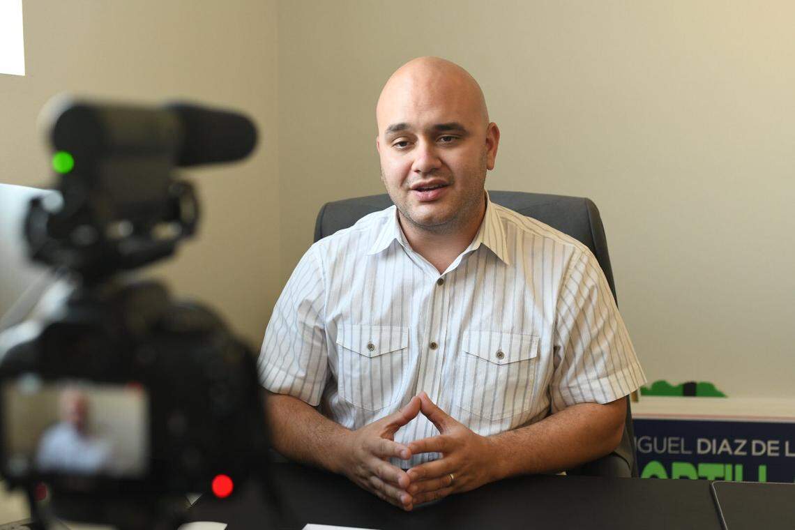 Miami campaign consultant Pedro Diaz denied he ever told a former Miami Beach commission candidate that he had been the victim of a false report of sexual battery.