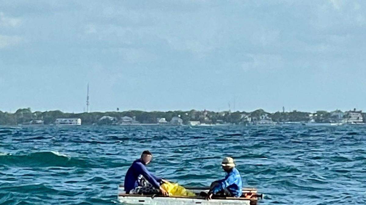 Two Cubans in a 10-foot Styrofoam hull rustic vessel were stopped off Key West by the U.S. Coast Guard on Aug. 3, 2021.