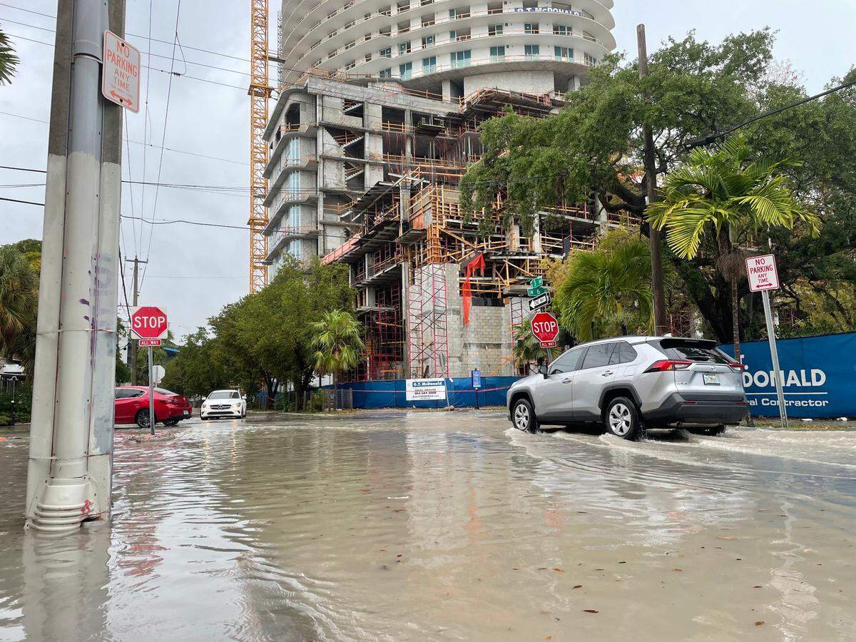 Flooding in Brickell on Monday, April 10, 2023.