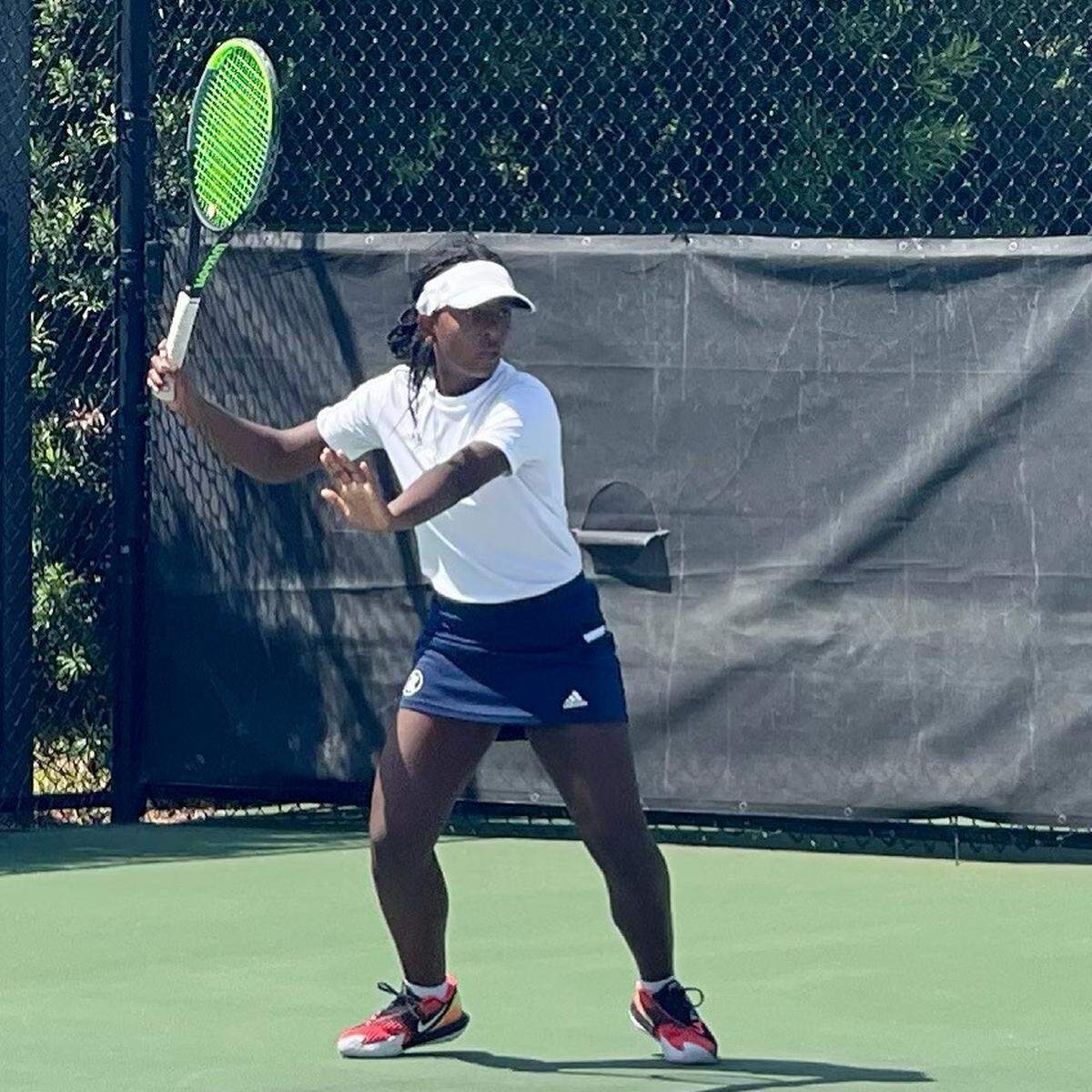 Riviera Prep’s Sasha Kilgour (seen here competing in the 2022 state tournament) advanced to the Class 1A girls’ singles state individual championship on Monday.
