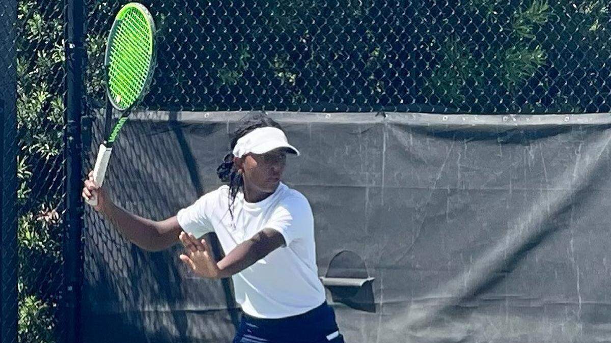 Riviera Prep’s Sasha Kilgour (seen here competing in the 2022 state tournament) advanced to the Class 1A girls’ singles state individual championship on Monday.