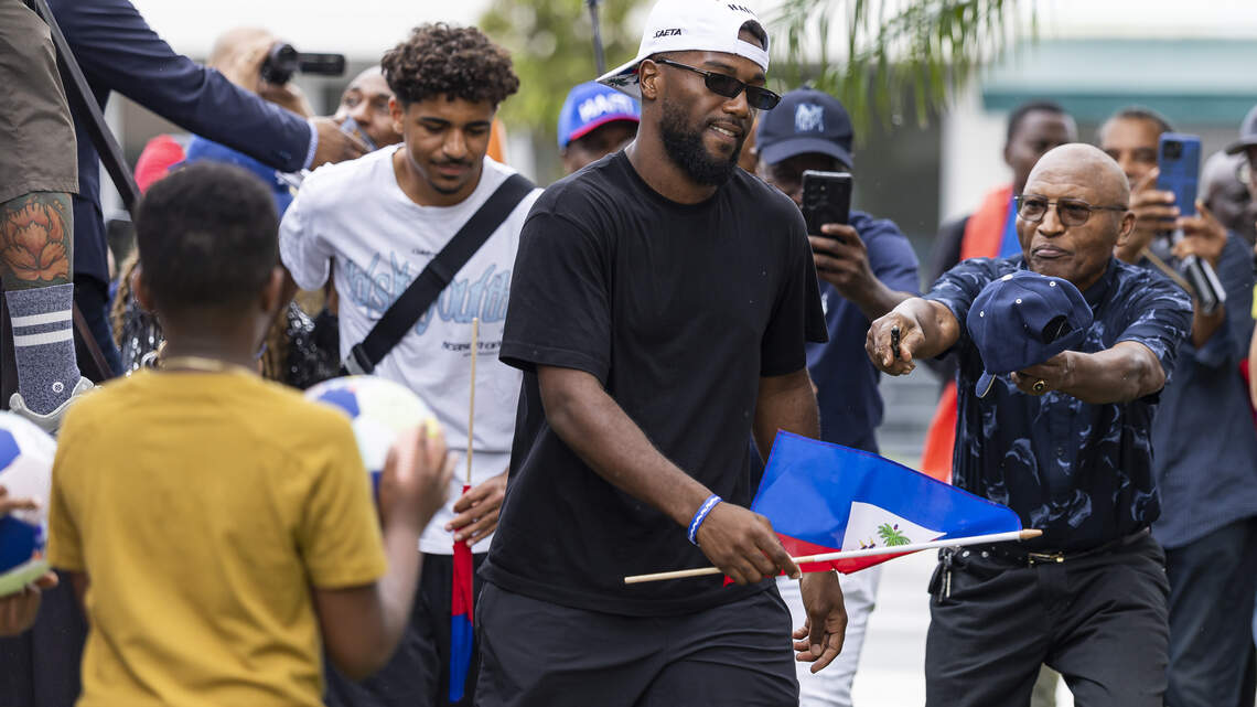 Haitians gather to meet Haiti National Team soccer stars ahead of World Cup
