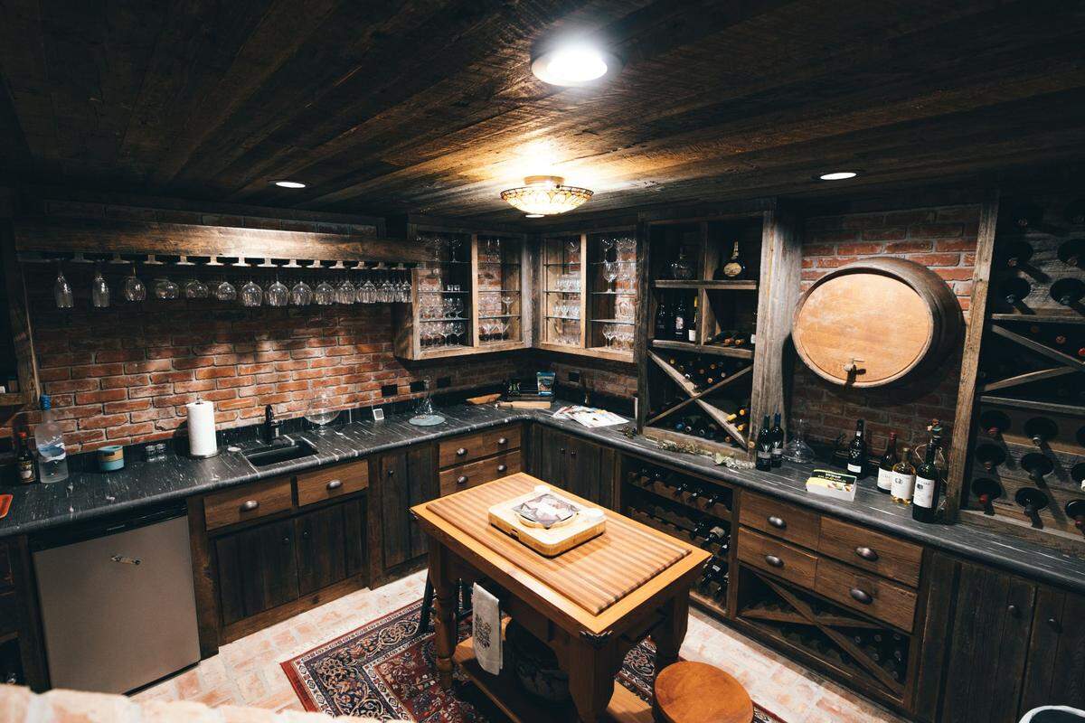 The hidden wine cellar.