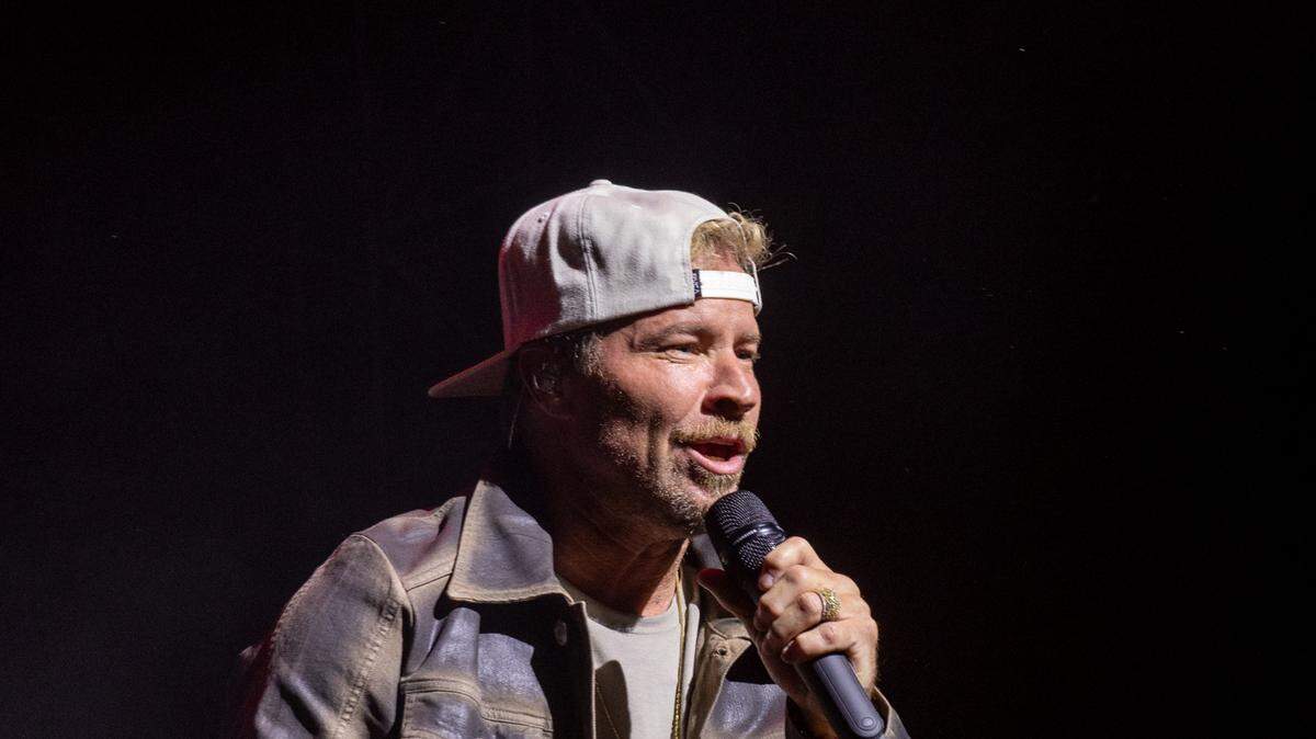Brian Littrell of Backstreet Boys during the Stagecoach Music Festival at Empire Polo Club on April 27, 2025, in Indio, California (Photo by Daniel DeSlover/Sipa USA)