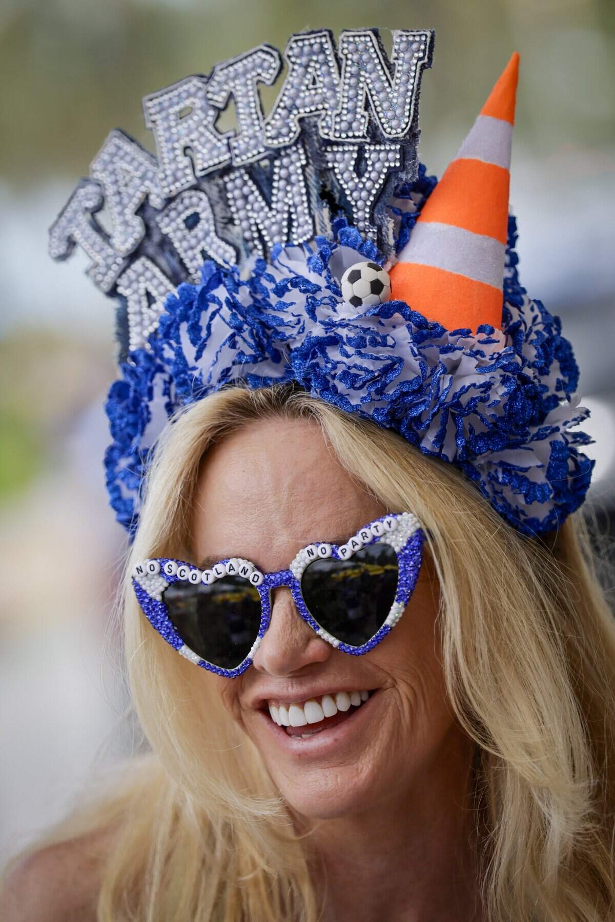 Cheryl Prater of New Orleans joins the The Tartan Army parade along Ocean Drive and 5th, at Miami Beach on Tuesday, June 23, 2026.