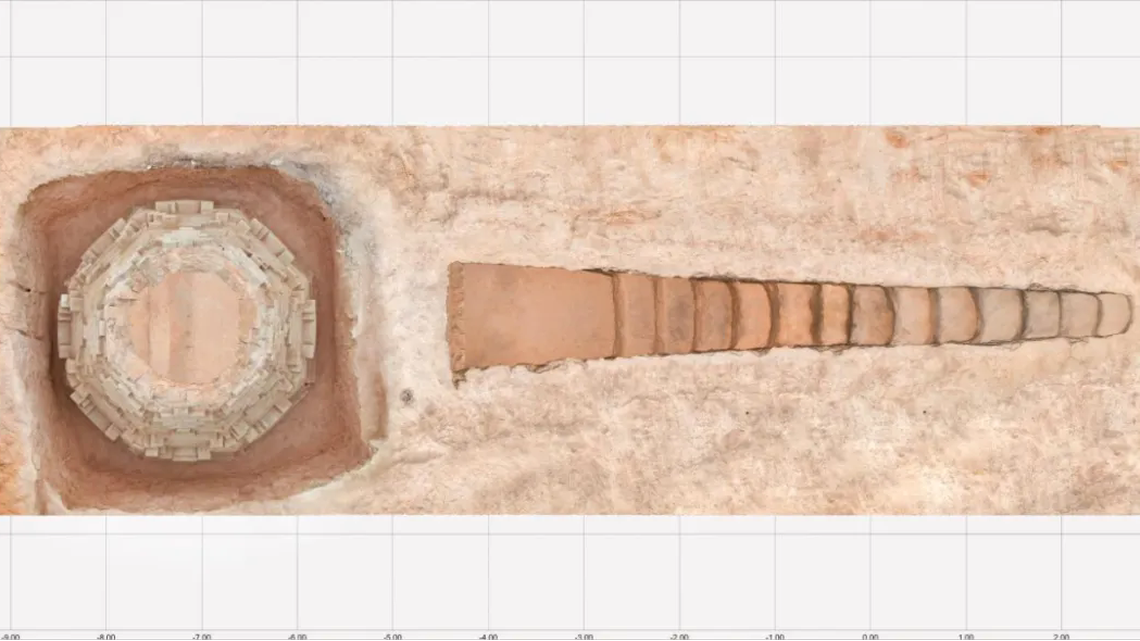 A long staircase leads to the final resting place of a centuries-old military commander.